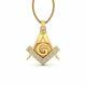 0.38ct Diamond Masonic Pendant Solid Gold Masonic Locket Mason Hip Hop Jewelry