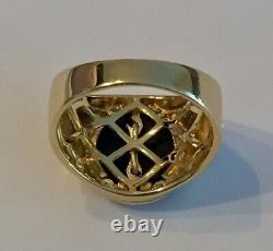 0.5Ct Round Lab-Created Diamond Custom Mason Masonic Ring 14K Yellow Gold Plated