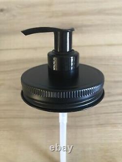 100 Matte Black Mason Jar Soap/Lotion Dispenser Lids. Wholesale Bulk Rate