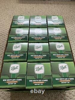 12 Boxes BALL Wide Mouth Lids and Bands Mason Jar Canning Lot (144 Total)