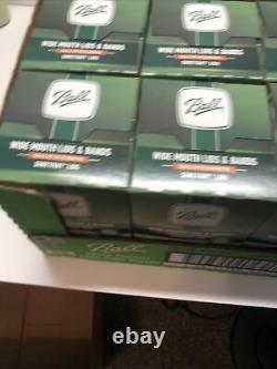 12 Boxes BALL Wide Mouth Lids and Bands Mason Jar Canning Lot 144 Total