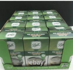 12 Boxes BALL Wide Mouth Lids and Bands Mason Jar Canning Lot 144 in Total
