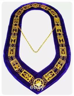 12 LOT Cryptic Mason Royal & Select Master Chain Masonic Collar PURPLE Backing