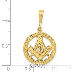 14k Polished And Textured Masonic Symbol Pendant Charm Career Professional Fine