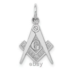 14k White Gold Masonic Freemason Mason Charm Necklace Pendant Career