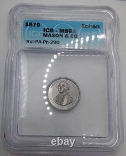 (1870) Philadelphia PA-Ph 290wm (R-6) Coin & Stamp Mason & Co Merchant Token