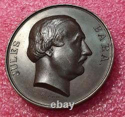 1871 Famous Belgian Mason bronze medal by Jewish medalist Charles Wiener