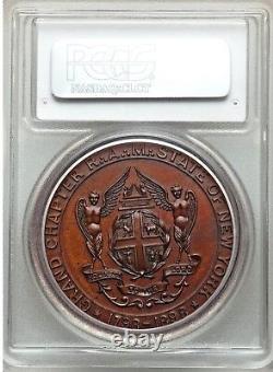 1898 NY Masonic Lodge 100th Ann. Bronze medal Ark Covenant Freemason coin