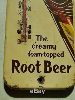 1953 MASON'S ROOT BEER THERMOMETER By DOMASCO WORKING ORIGINAL GREAT PATINA