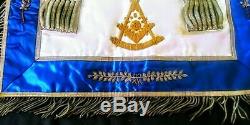 1973 Boston Freemason Masonic Vintage Apron Silver Gold Colored Metal Thread