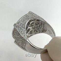 1.80Ct Round Cut Moissanite Men's Engagement Ring 14K White Gold Plated Silver
