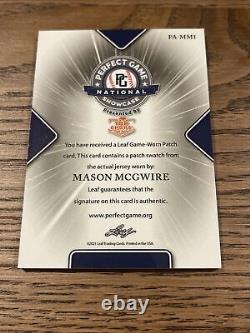 2021 Leaf Perfect Game Platinum Mason Mcgwire Logo Patch Auto # 1/1