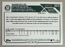 2023 Topps Update Mason Miller Black Cat Orange Foil Oakland A's Only 10 Made