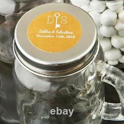 20 96- Personalized Monogram Glass Mason Jars Wedding Shower Party Favors