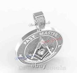 2.57 Cwt. GENUINE MOISSANITE Freemason Masonic G Compass Sun Medallion Pendant