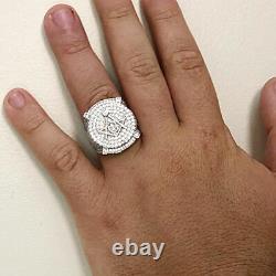 3CT Round Cut Moissanite Mason G Symbol Pinky Ring 14k White Gold Over GP Silver