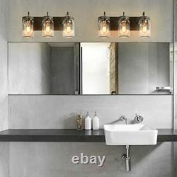 3-Light Bathroom Vanity Light Fixtures, Farmhouse Mason Jar 17.7''x 8.9'