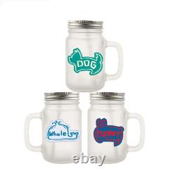 48Pack 12oz Sublimation Transfer Mason Jar Cup Tumbler Frosted Glass