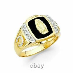 4Ct Lab Created Masonic Mason Nugget Onyx Men GUADALUPE Ring 14K Yellow Gold FN