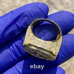 4Ct Real Moissanite Masonic Master Mason Engagement Ring 14K Yellow Gold Plated