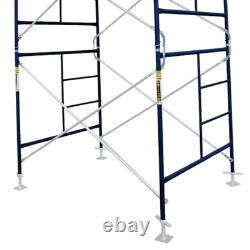 4-Story Scaffolding Set 5x5x7 Ft Stackable Steel Mason Bricklayer with Cross Brace