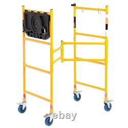 4 ft. X 4 ft. X 2 ft. Mini Rolling Scaffold 500 lb. Load Capacity with Tool Shel