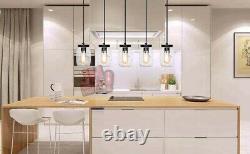 5 Light Glass Mason Jar Light Kitchen Island Pendant Light Ceiling Light Fixture