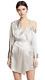 $679 Michelle Mason Platinum Silk Off Shoulder Mini Dress 0 2 Xs Nwot