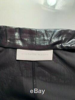 $736.00 Michelle Mason L/S WRAP DRESS GUNMETAL size Small
