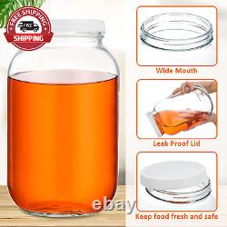 8 Pcs 1 Gallon Glass Large Mason Jars Large Clear Glass Jar with Airtight Metal