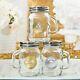 96 Personalized Themed Metallics Glass Mini Glass Mason Candy Jar Wedding Favors