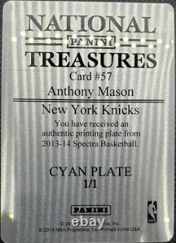 ANTHONY MASON 2013-14 Panini Spectra PRINTING PLATE SP 1/1 Knicks Hornets One of