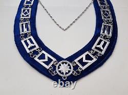 A J Brand New Masonic Regalia Master Mason Blue Lodge Silver Metal Chain Collar
