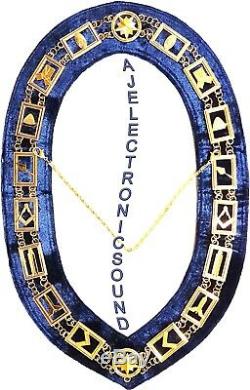 A-j New Golden Masonic Regalia Master Mason Blue Lodge Golden Metal Chain Collar