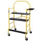 Adjustable Jobsite Series Scaffold Work Platform With Safety Rail And Tool Tray