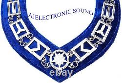 Aj New Silver Masonic Regalia Master Mason Blue Lodge With Silver Metal Chain