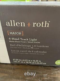 Allen Roth Mason 6 LED Track Light Matte Black Ceiling Fixture Kitchen Dining