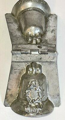 Antique Christmas Holly Bell Chocolate Mold. Mason's Holiday Bell
