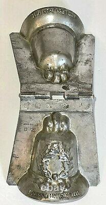 Antique Christmas Holly Bell Chocolate Mold. Mason's Holiday Bell