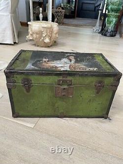 Antique Doll Trunk Wooden / Metal Hardware Mason & Parker Playthings