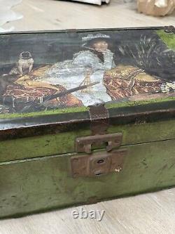 Antique Doll Trunk Wooden / Metal Hardware Mason & Parker Playthings