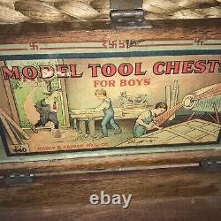 Antique Mason & Parker Model Tool Chest for Boys #440 Wooden German RARE
