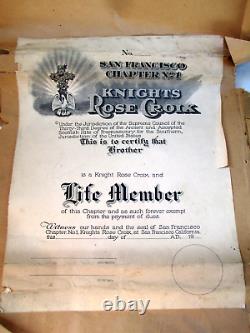 Antique PRINT BLOCK Freemason 33rd Scottish Rite 1901 Membership ENGRAVED METAL