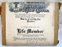 Antique PRINT BLOCK Freemason 33rd Scottish Rite 1901 Membership ENGRAVED METAL