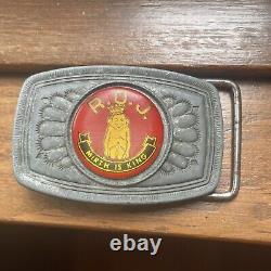 Antique Royal Order Of Jesters R. O. J. Mirth Is King Belt Buckle Shriners Masons