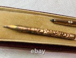 Antique Winsor & Mason Mother Of Pearl #1 Fountain Pen and Slide Pencil Set