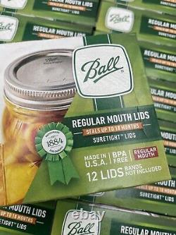 BALL Regular Mouth Mason Canning Jar Lids NEW Case of 24 (288 Total Lids)