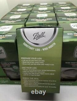 BALL Wide Mouth Canning Mason Jar Lids + Bands Full Case, 12 Boxes of 12 (144)