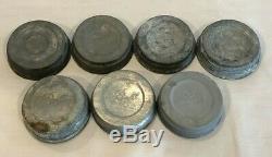 Ball Perfect Mason Blue Jars & Zinc Lids Metal Wire Rack Vintage Quart set of 7