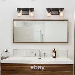 Bathroom Light Fixtures, 2-Light Mason Jar Vanity Lights, Farmhouse Rustic Bathr